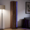 Wysoka szafka z LED, brązowy dąb, 41,5x32,5x200 cm