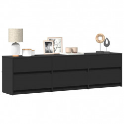 Szafka TV z LED, czarna, 180x34x50 cm, materiał drewnopochodny