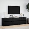 Szafka TV z LED, czarna, 180x34x50 cm, materiał drewnopochodny