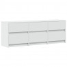Szafka TV z LED, biała, 140x34x50 cm, materiał drewnopochodny