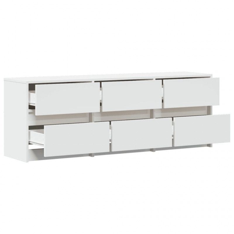 Szafka TV z LED, biała, 140x34x50 cm, materiał drewnopochodny