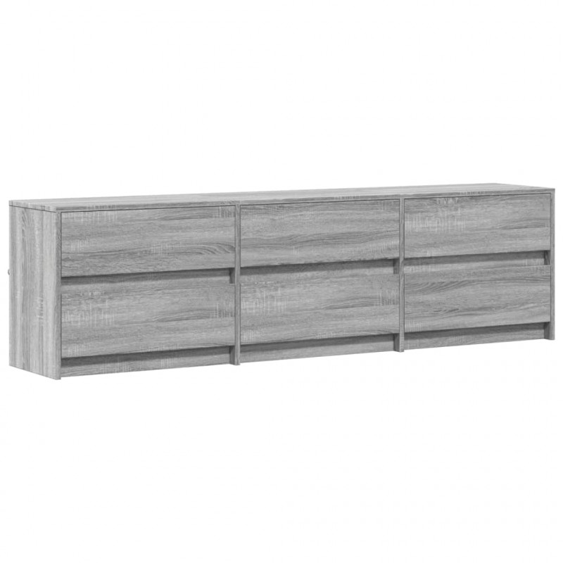 Szafka pod TV z LED, szary dąb sonoma, 180x34x50 cm