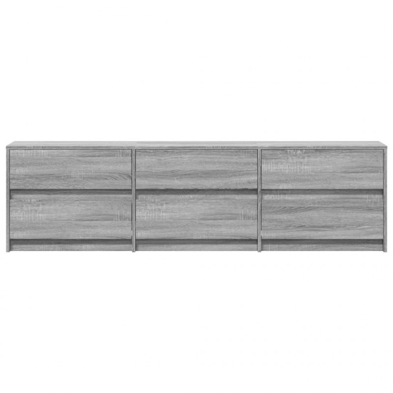 Szafka pod TV z LED, szary dąb sonoma, 180x34x50 cm