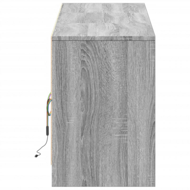 Szafka pod TV z LED, szary dąb sonoma, 180x34x50 cm