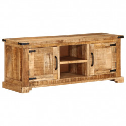 Szafka pod TV, 110x35x45 cm, surowe lite drewno mango