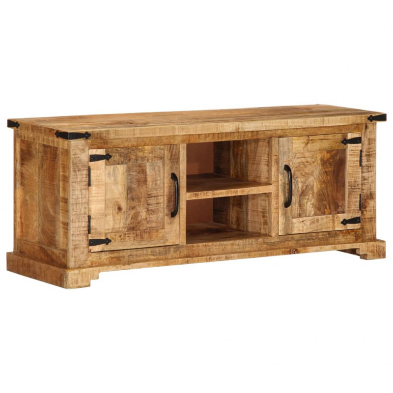 Szafka pod TV, 110x35x45 cm, surowe lite drewno mango