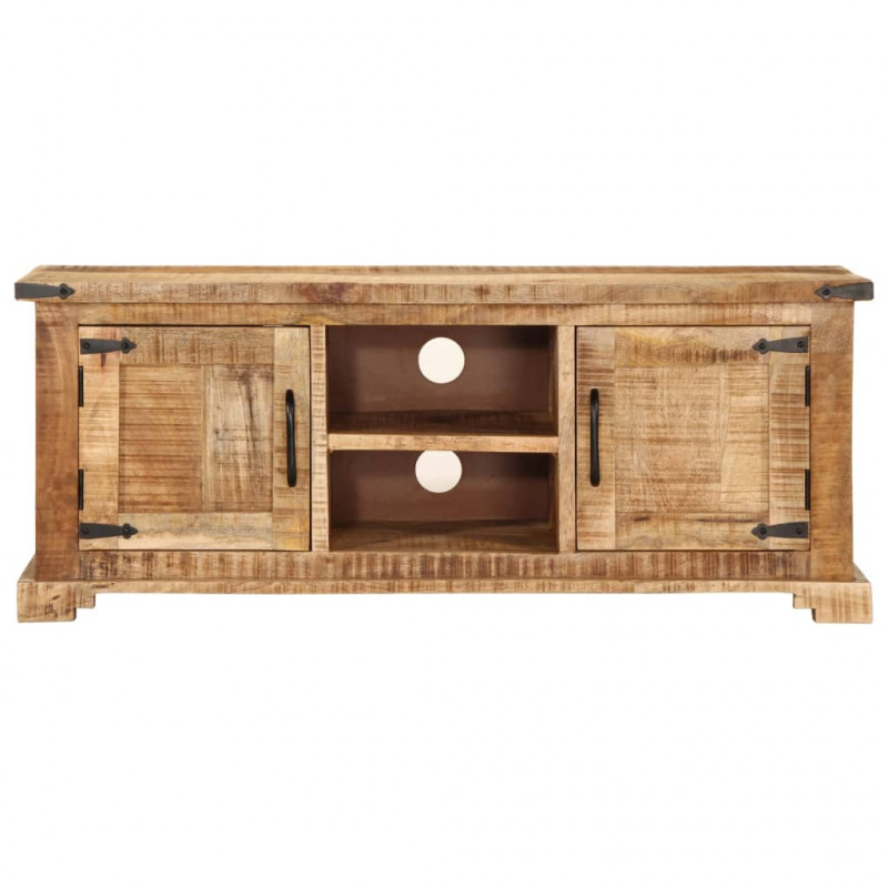 Szafka pod TV, 110x35x45 cm, surowe lite drewno mango