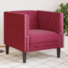 Fotel Chesterfield, winna czerwień, tapicerowany aksamitem
