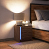 Szafka nocna z LED, kolor brązowy dąb, materiał drewnopochodny