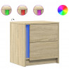 Szafki nocne z LED, 2 szt., dąb sonoma, materiał drewnopochodny