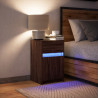Szafka nocna z LED, kolor brązowy dąb, materiał drewnopochodny