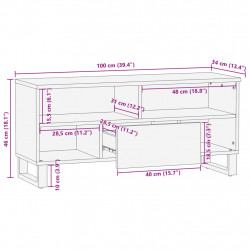 Szafka pod telewizor, 100x34x46 cm, lite drewno akacjowe