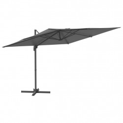 Parasol wiszący z aluminiowym słupkiem, antracytowy, 400x300 cm
