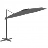Parasol wiszący z aluminiowym słupkiem, antracytowy, 400x300 cm