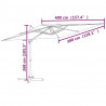 Parasol wiszący z aluminiowym słupkiem, antracytowy, 400x300 cm