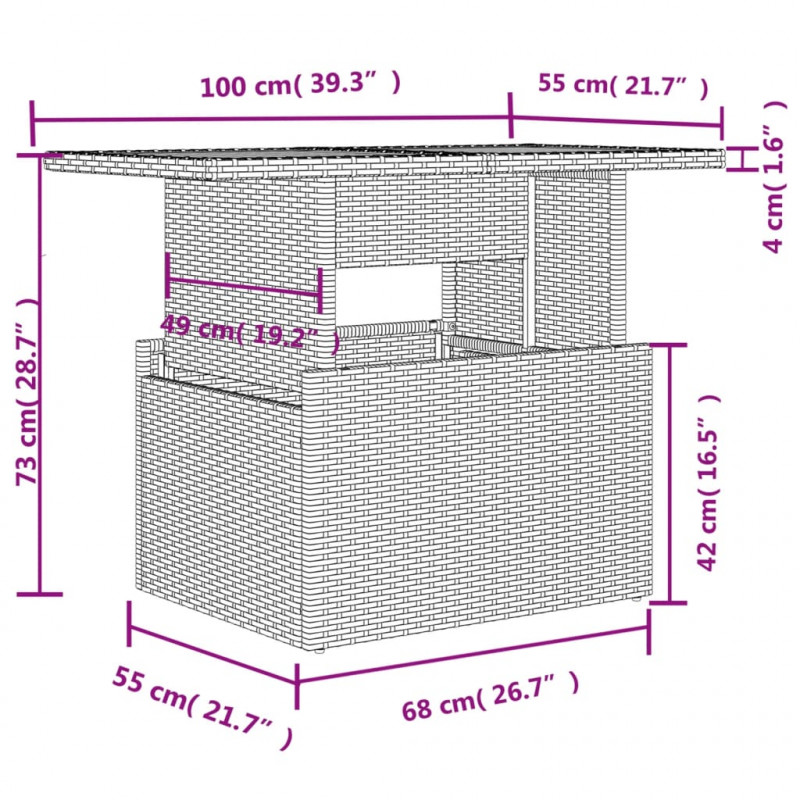 11-cz. zestaw mebli ogrodowych z poduszkami, szary rattan PE