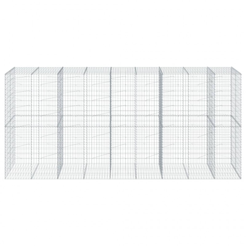 Kosz gabionowy z pokrywą, 450x100x200 cm, galwanizowane żelazo
