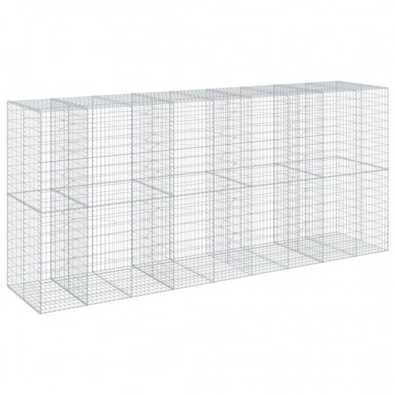 Kosz gabionowy z pokrywą, 450x100x200 cm, galwanizowane żelazo