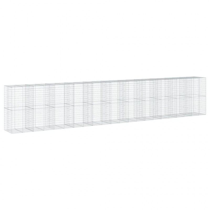 Kosz gabionowy z pokrywą, 1100x100x200 cm, galwanizowane żelazo