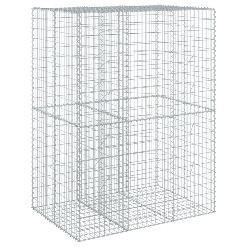 Kosz gabionowy z pokrywą, 150x100x200 cm, galwanizowane żelazo