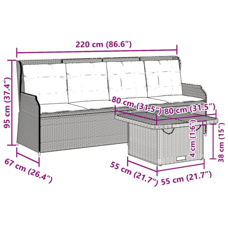 3-cz. wypoczynek do ogrodu, z poduszkami, beżowy rattan PE