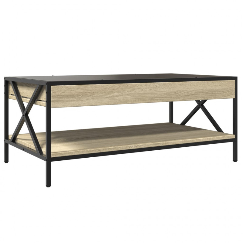 Stolik kawowy z LED Infinity, dąb sonoma, 90x50x38 cm