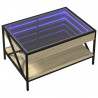 Stolik kawowy z LED Infinity, dąb sonoma, 70x50x38 cm
