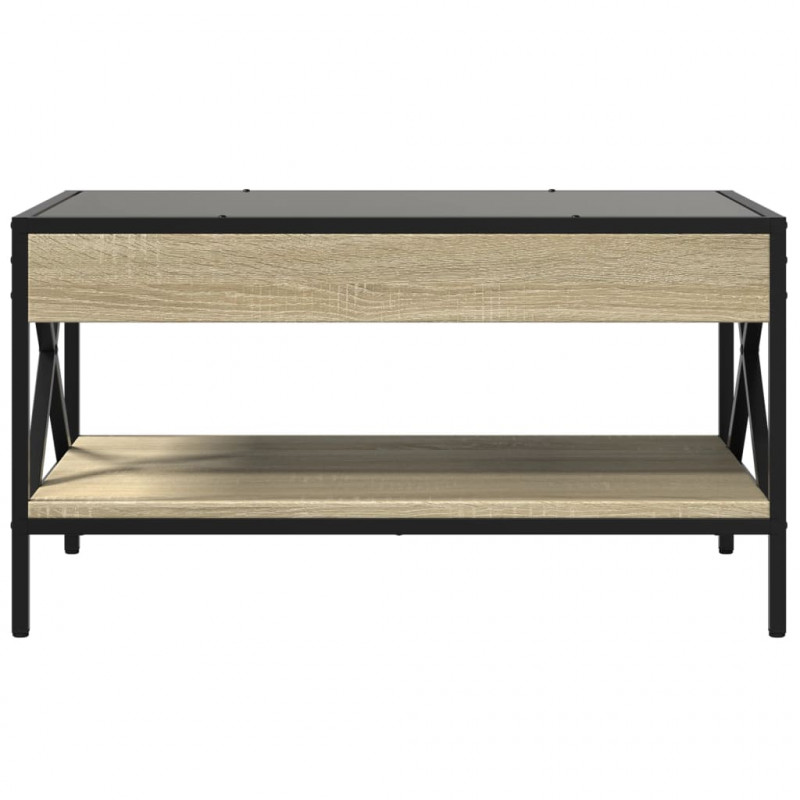 Stolik kawowy z LED Infinity, dąb sonoma, 70x50x38 cm