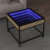 Stolik kawowy z LED Infinity, dąb sonoma, 50x50x41 cm