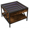 Stolik kawowy z LED Infinity, przydymiony dąb, 50x50x38 cm