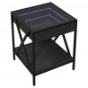 Stolik kawowy z LED Infinity, czarny, 40x40x49 cm