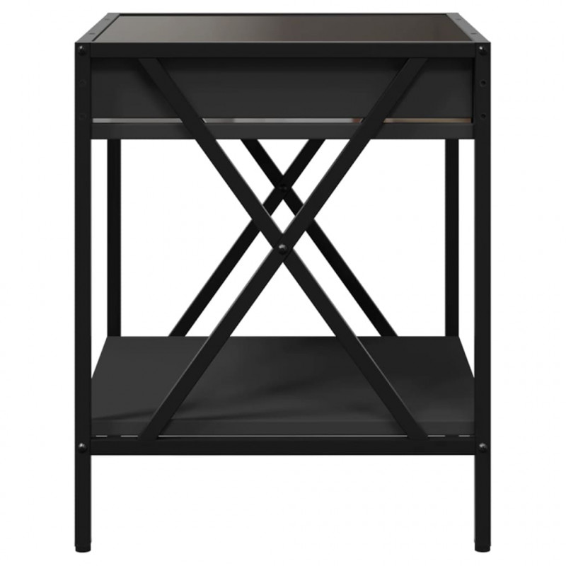Stolik kawowy z LED Infinity, czarny, 40x40x49 cm