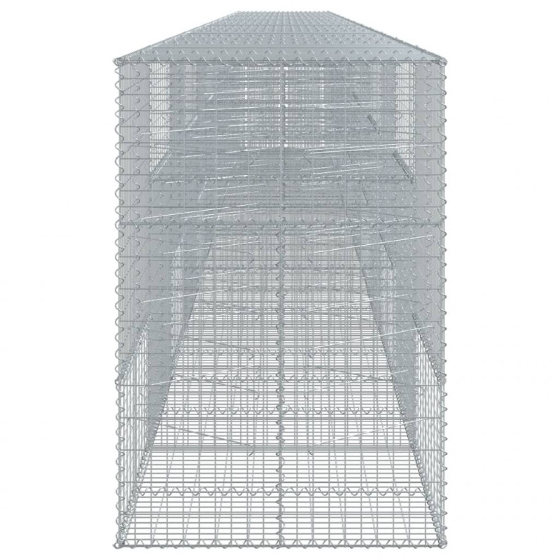 Kosz gabionowy z pokrywą, 1200x100x150 cm, galwanizowane żelazo