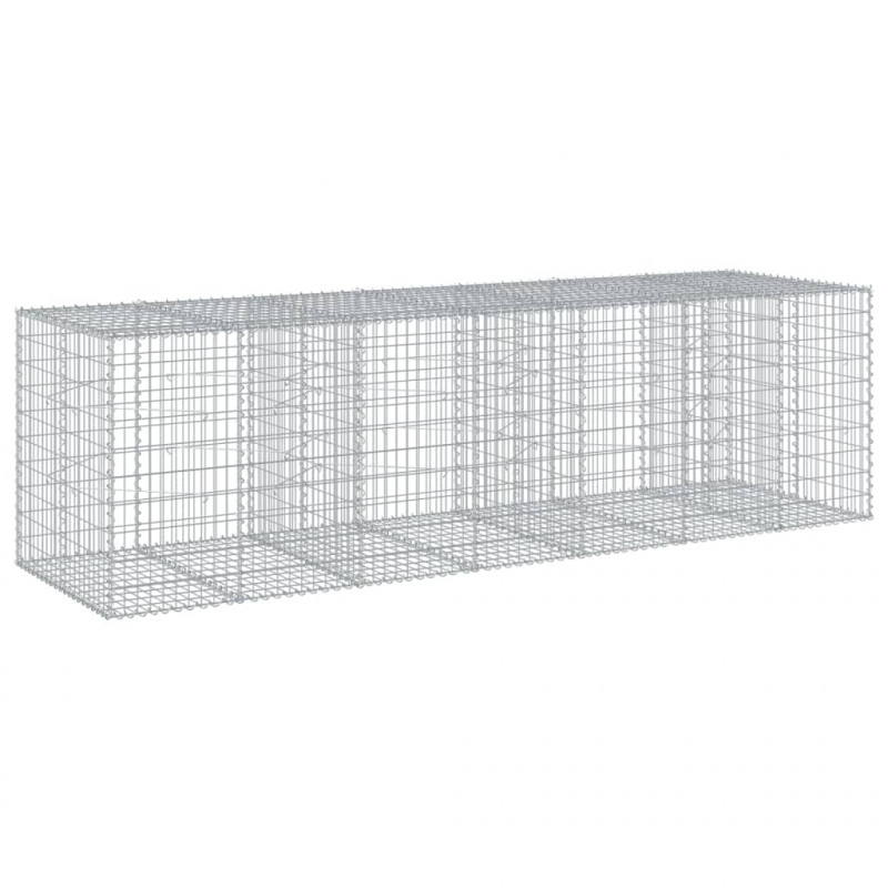 Kosz gabionowy z pokrywą, 350x100x100 cm, galwanizowane żelazo