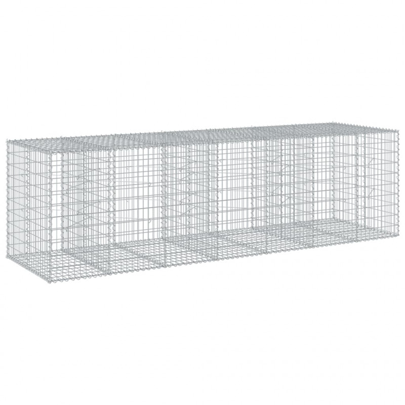 Kosz gabionowy z pokrywą, 350x100x100 cm, galwanizowane żelazo