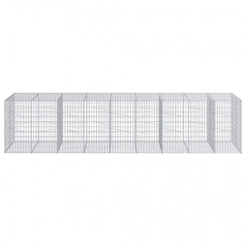 Kosz gabionowy z pokrywą, 450x100x100 cm, galwanizowane żelazo