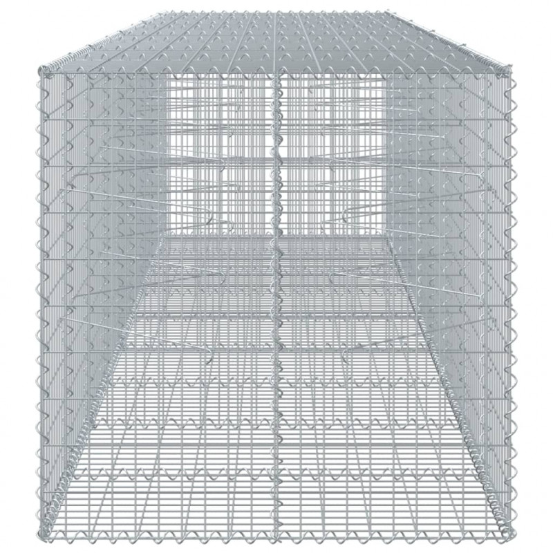 Kosz gabionowy z pokrywą, 450x100x100 cm, galwanizowane żelazo