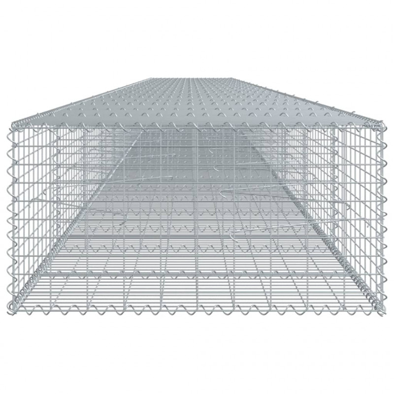 Kosz gabionowy z pokrywą, 1100x100x50 cm, galwanizowane żelazo
