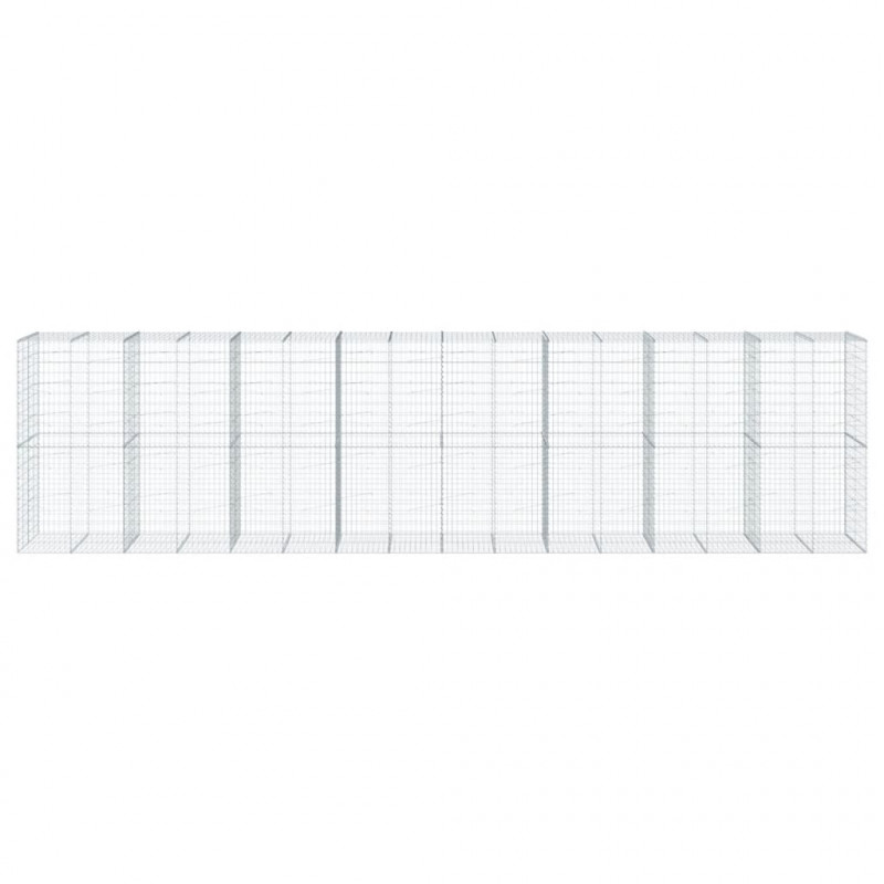 Kosz gabionowy z pokrywą, 800x100x200 cm, galwanizowane żelazo