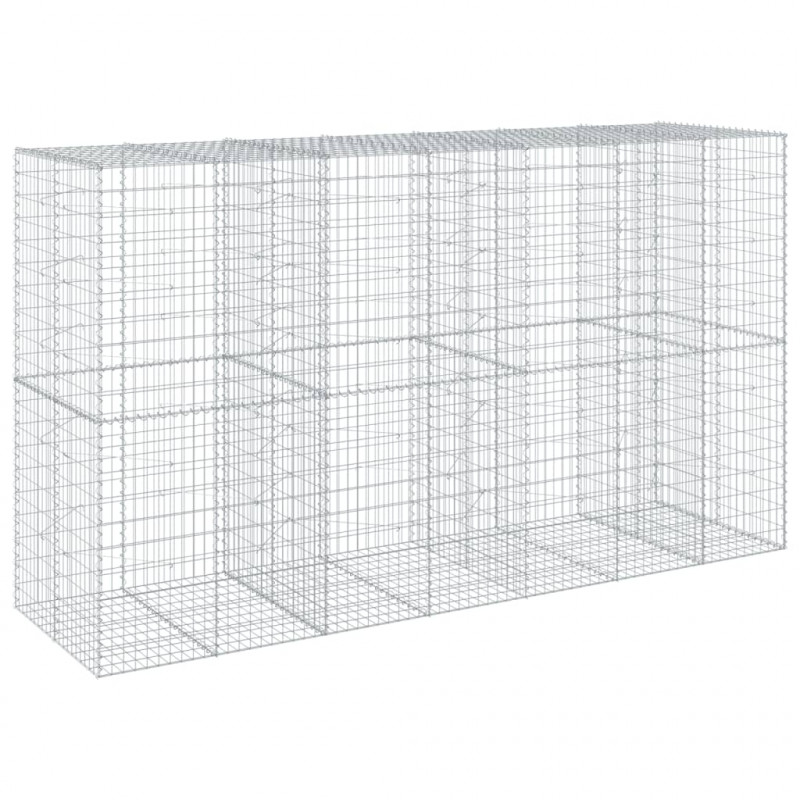 Kosz gabionowy z pokrywą, 350x100x200 cm, galwanizowane żelazo