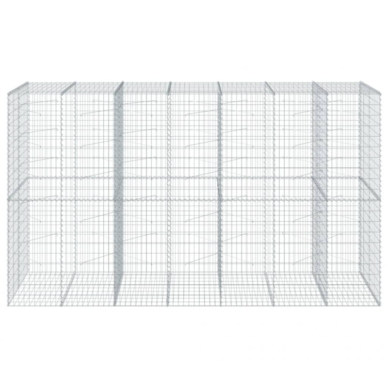 Kosz gabionowy z pokrywą, 350x100x200 cm, galwanizowane żelazo