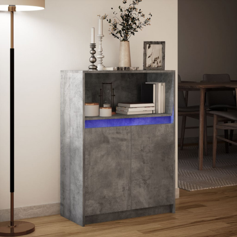 Szafka z LED, szarość betonu, 72x34x100 cm