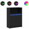 Szafka z LED, czarna, 72x34x100 cm, materiał drewnopochodny
