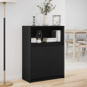 Szafka z LED, czarna, 72x34x100 cm, materiał drewnopochodny