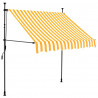 Ręcznie zwijana markiza z LED, 150 cm, biało-pomarańczowa