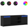 Szafka TV z LED, czarna, 139,5x34x50cm, materiał drewnopochodny