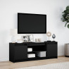 Szafka TV z LED, czarna, 139,5x34x50cm, materiał drewnopochodny