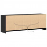 Szafka TV z LED, czarna, 139,5x34x50cm, materiał drewnopochodny