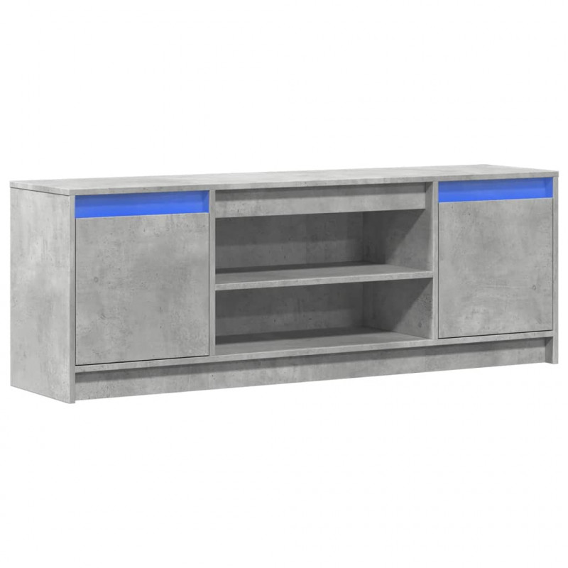 Szafka pod TV z LED, szarość betonu, 139,5x34x50 cm