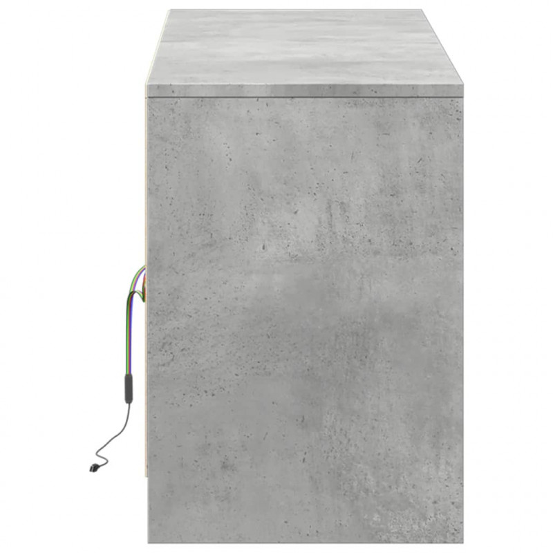 Szafka pod TV z LED, szarość betonu, 139,5x34x50 cm